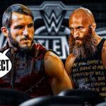 Johnny Gargano with a text bubble reading “It’s perfect” next to Tommaso Ciampa with the WrestleMania 40 logo as the background.