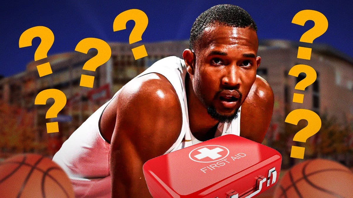 Cavs' Evan Mobley with an injury first aid kit and question marks all around.