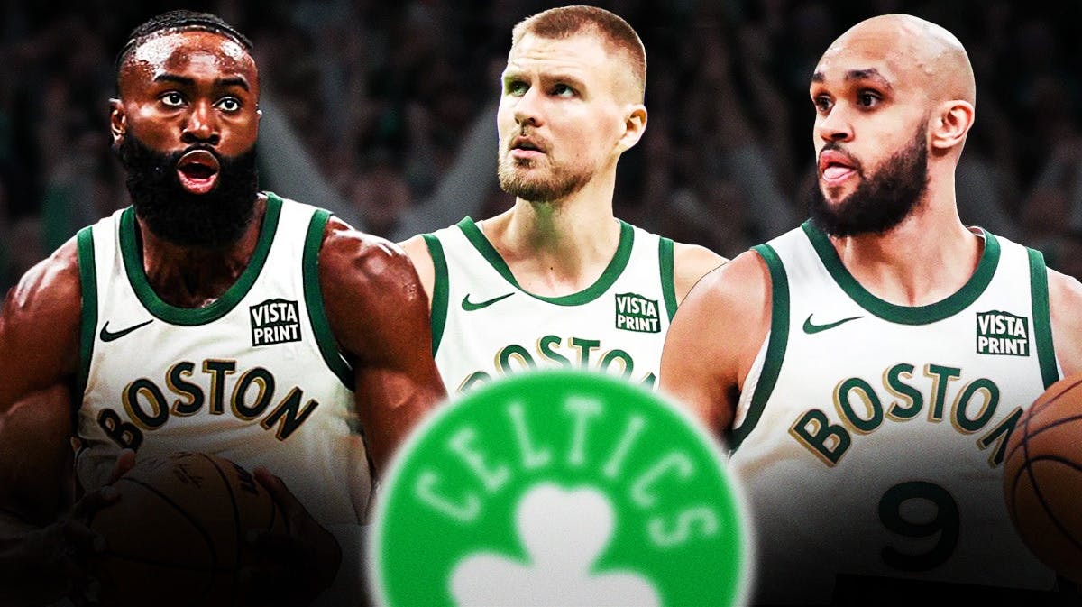 Celtics' Jaylen Brown, Kristaps Porzingis and Derrick White