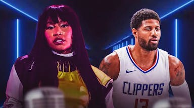 Star rapper Nicki Minaj, Clippers All-Star Paul George