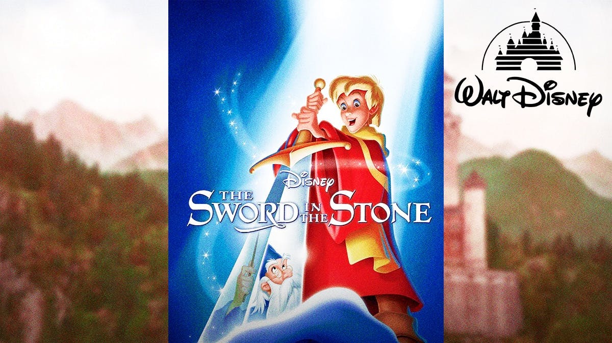 The Sword in the Stone poster with Disney logo.
