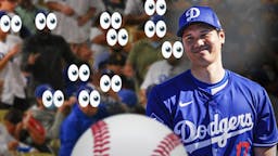 Dodgers fans with eyes bugged out watching Shohei Ohtani.