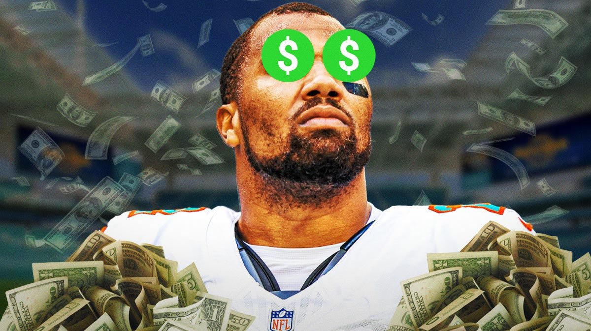 Bradley Chubb (Dolphins) with dollar signs on his eyes