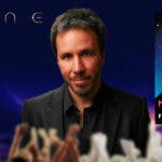 Dune 2 director Denis Villeneuve with logo and Messiah book cover.