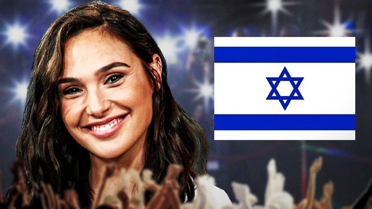 Pic of Gal Gadot alongside the Israeli flag