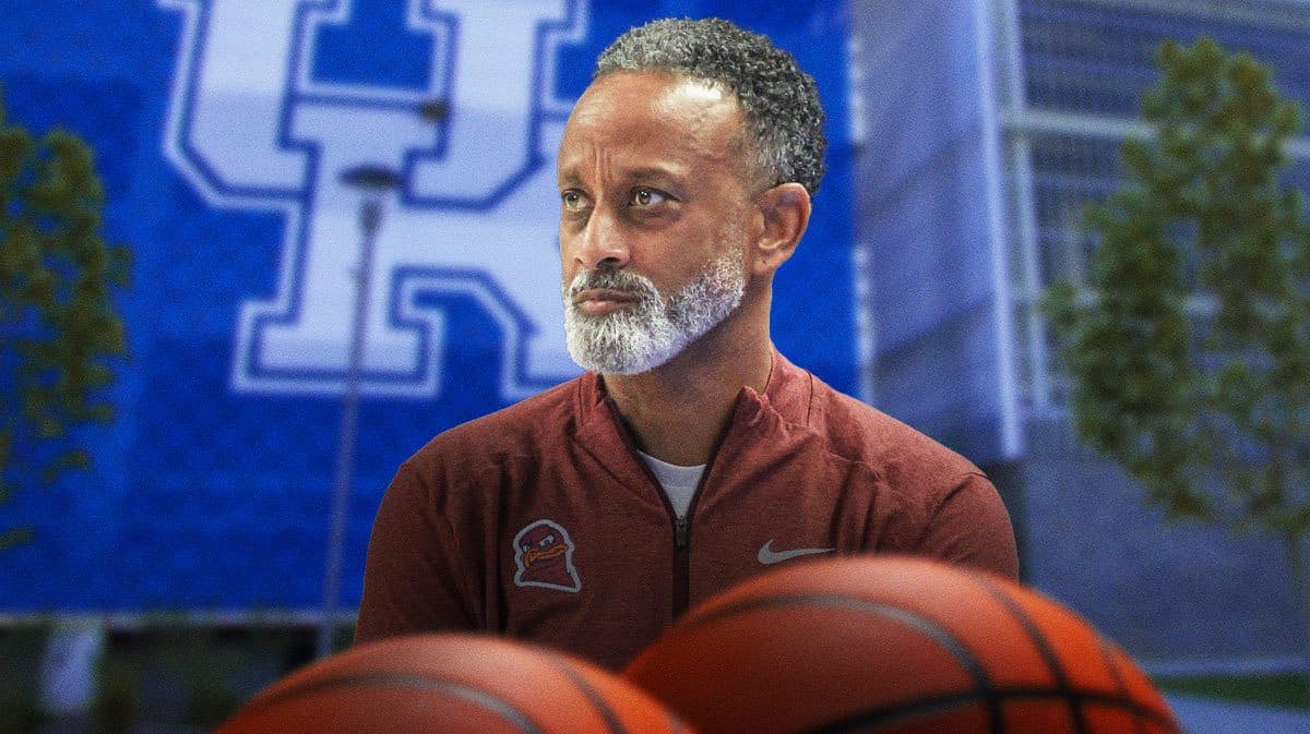 Virginia Tech women’s basketball coach Kenny Brooks, in front of the University of Kentucky