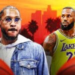 Carmelo Anthony next to LeBron James (Los Angeles Lakers)