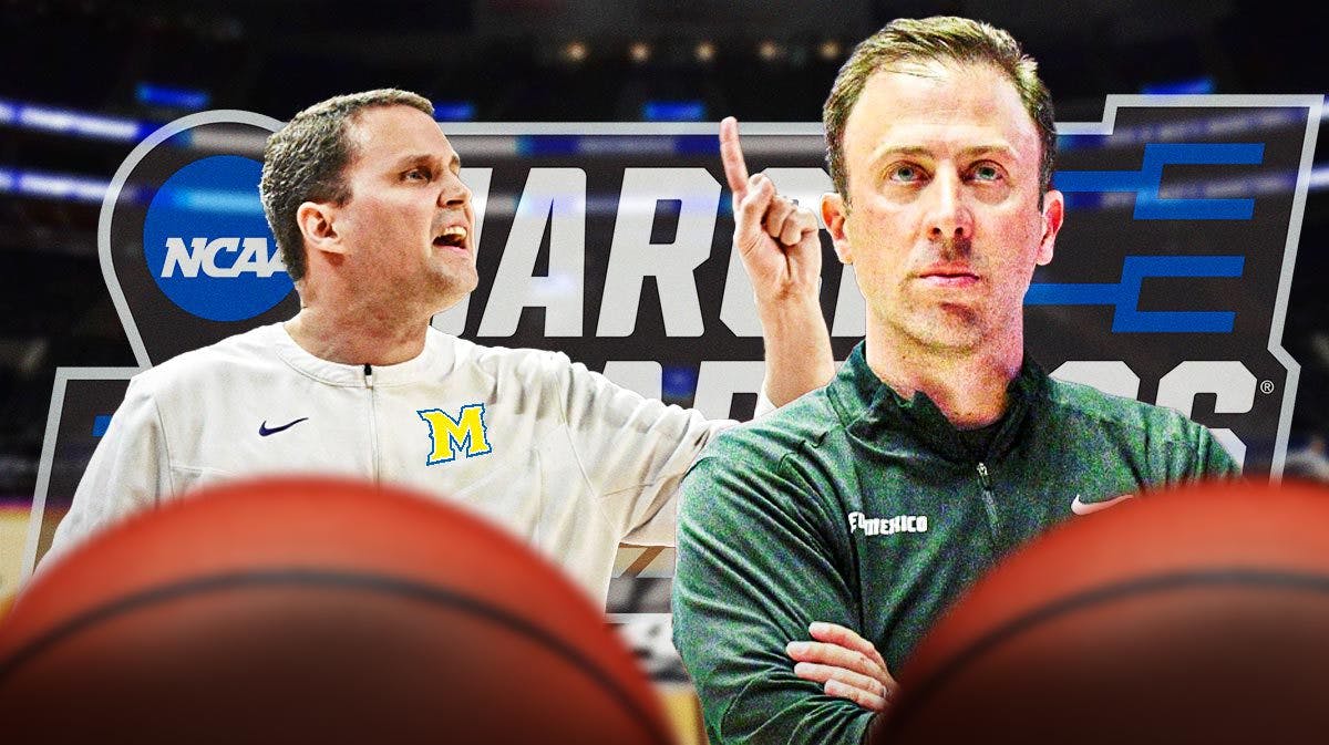 McNeese coach Will Wade and New Mexico coach Richard Pitino with Final Four and March Madness.