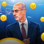 Adam Silver with animated tears. Several angry emojis in the background