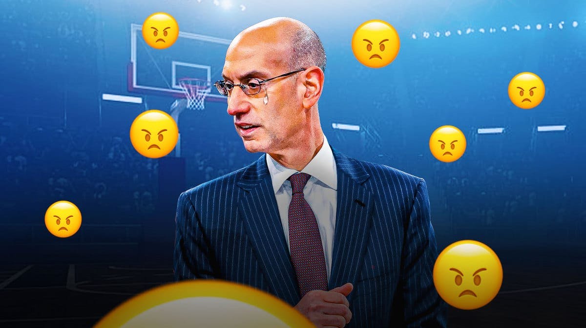 Adam Silver with animated tears. Several angry emojis in the background