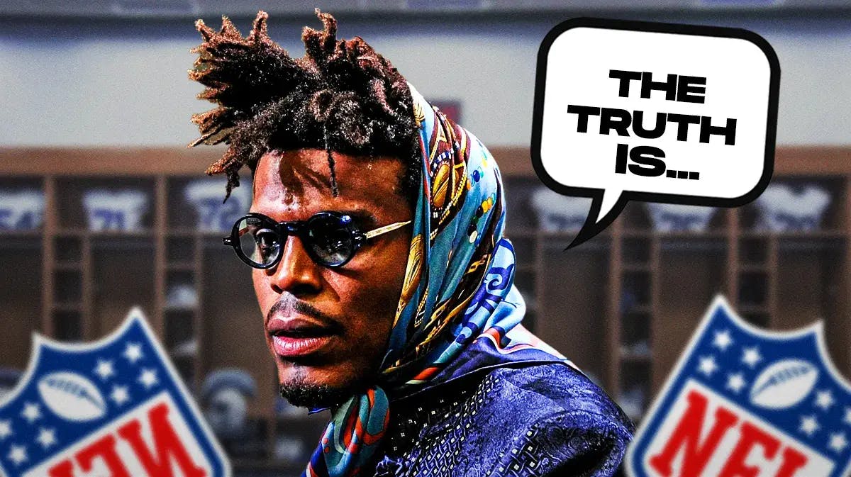 Cam Newton in normal clothes saying the following: The truth is…