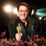 Robert Downey Jr. with 2024 Oscars trophy.