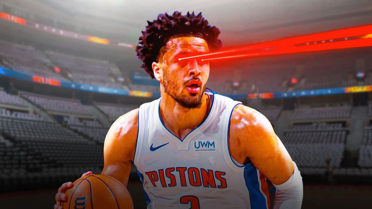Pistons' Cade Cunningham with laser eyes
