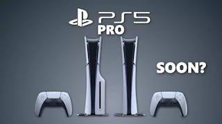 playstation 5 pro, ps5 pro, playstation 5 pro release date, ps5 pro release date, a picture of the ps5 with the word pro under it and the word soon to the right