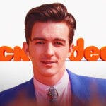 Drake Bell with a Nickelodeon logo.