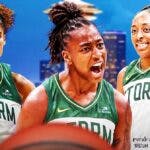 Seattle Storm players Jewell Loyd, Nneka Ogwumike and Skylar Diggins-Smith