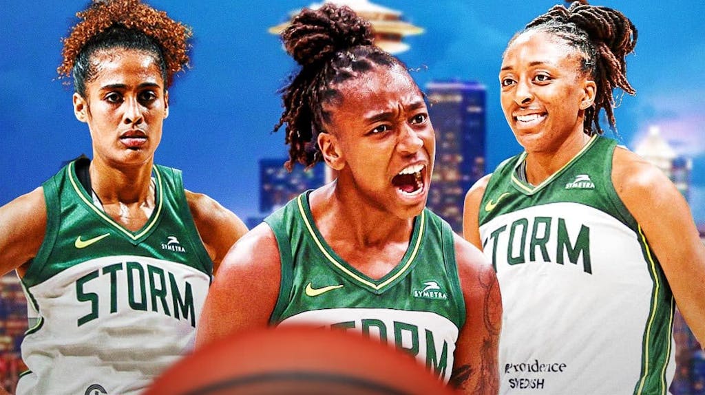 Seattle Storm players Jewell Loyd, Nneka Ogwumike and Skylar Diggins-Smith