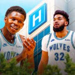 Timberwolves Chris Finch and Greg Taylor mentees Karl-Anthony Towns and Anthony Edwards before NBA Playoffs