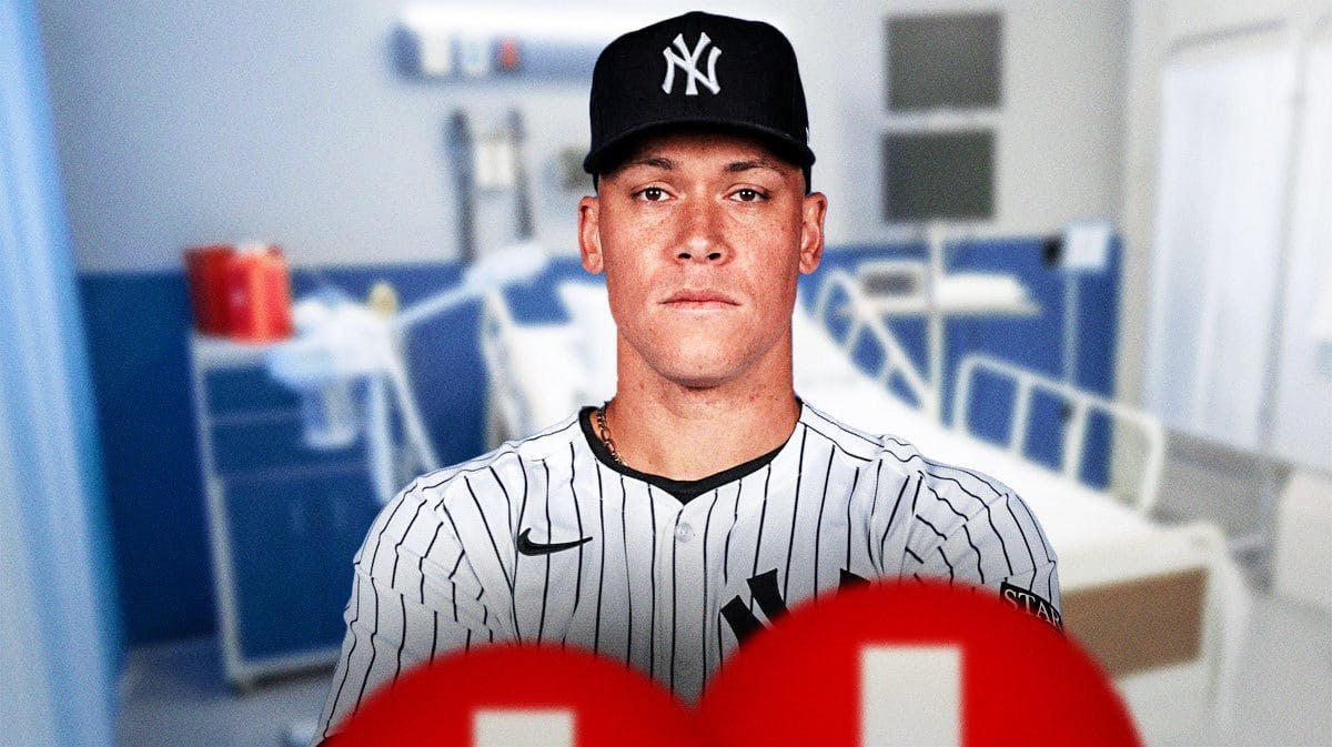 Yankees' Aaron Judge in a hospital room.