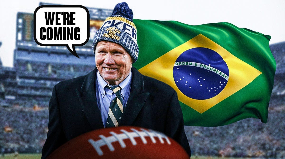 Mark Murphy next to Brazilian flag saying "we're coming."