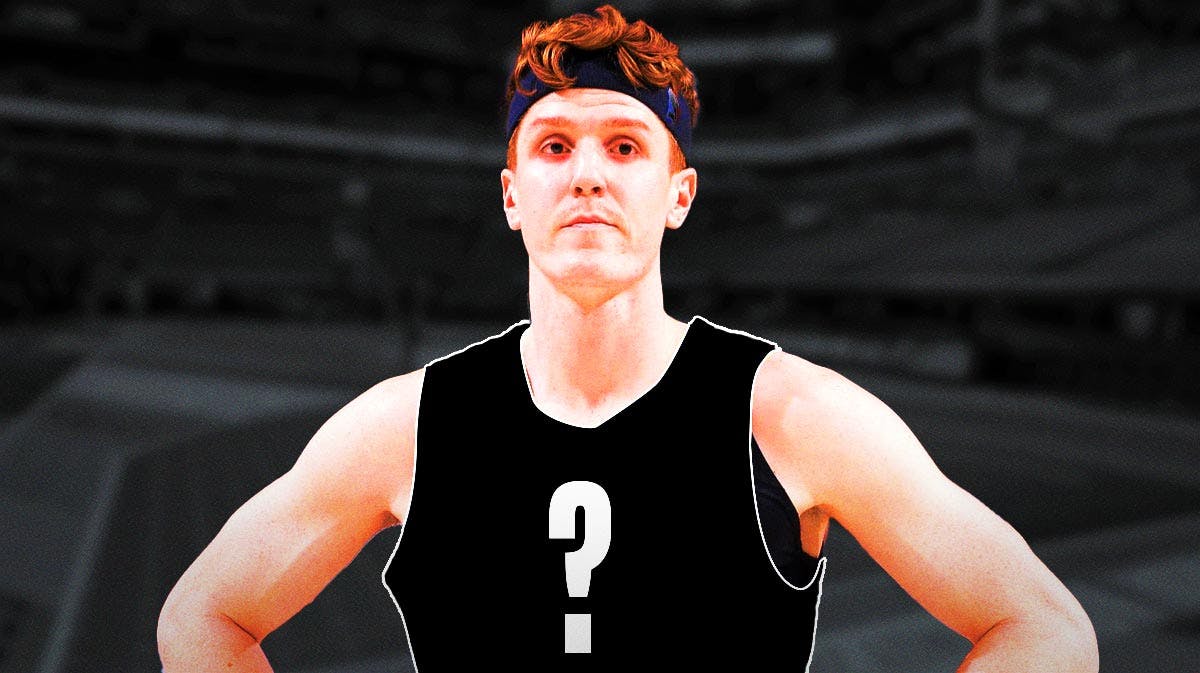 Kings Kevin Huerter with a blank jersey with a question mark on it suggesting a trade