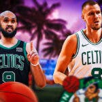 Celtics' Derrick White and Kristaps Porzingis