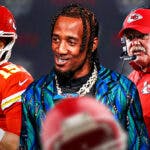 Titans' L'Jarius Sneed with Chiefs' Patrick Mahomes and Andy Reid