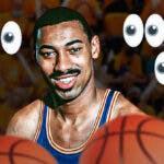 Wilt Chamberlain with a bunch of the big eyes emojis around him