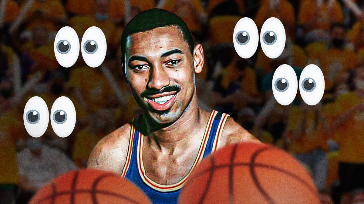 Wilt Chamberlain with a bunch of the big eyes emojis around him