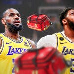 Los Angeles Lakers players LeBron James and Anthony Davis
