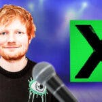 Ed Sheeran with Multiply album cover.