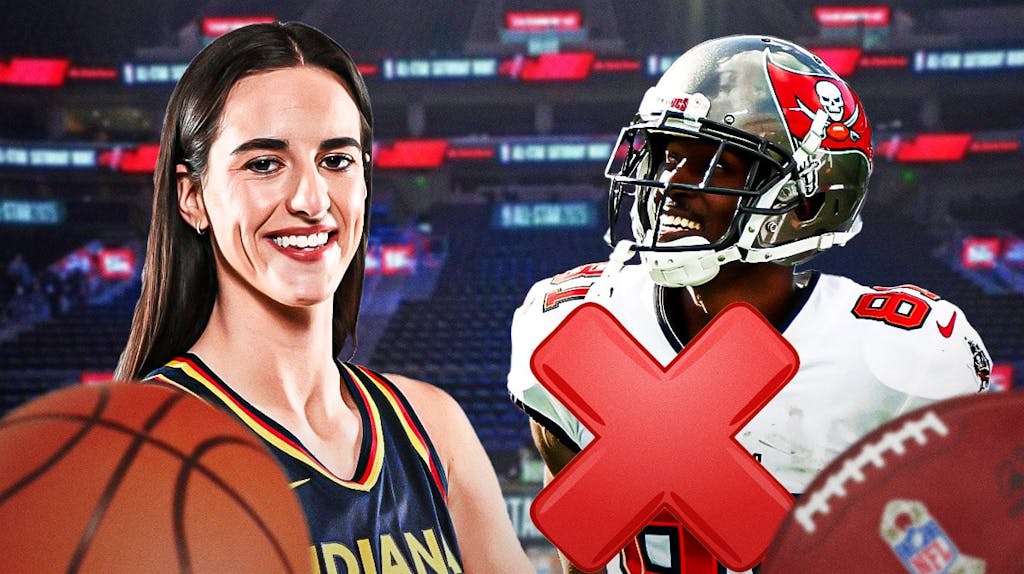 - Indiana Fever player Caitlin Clark and former NFL Antonio Brown, with a big X over Antonio Brown,