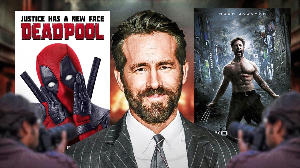 Ryan Reynolds and Deadpool & Wolverine movie poster.