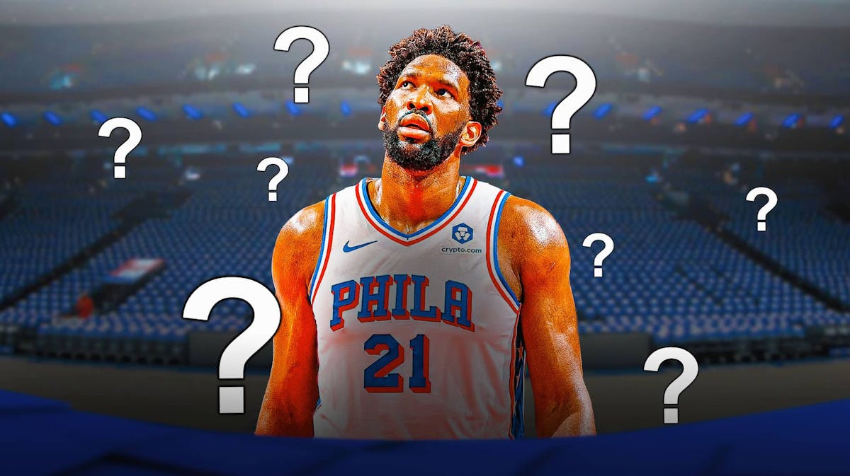 76ers' Joel Embiid surrounded by question marks