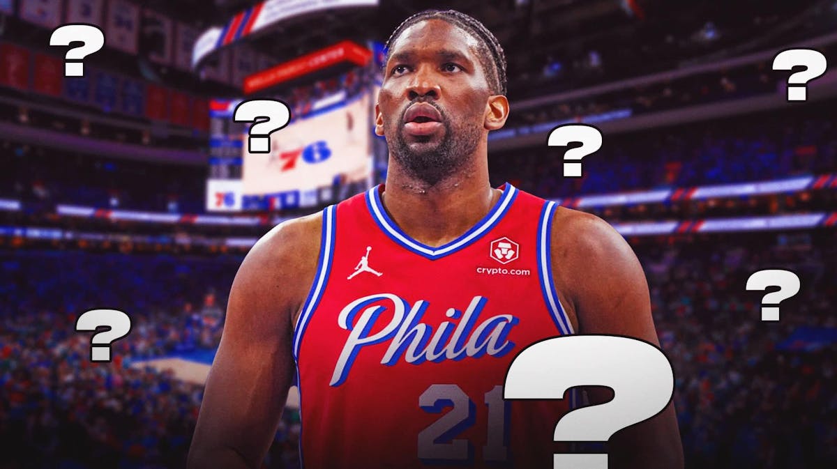 76ers' Joel Embiid surrounded by question marks