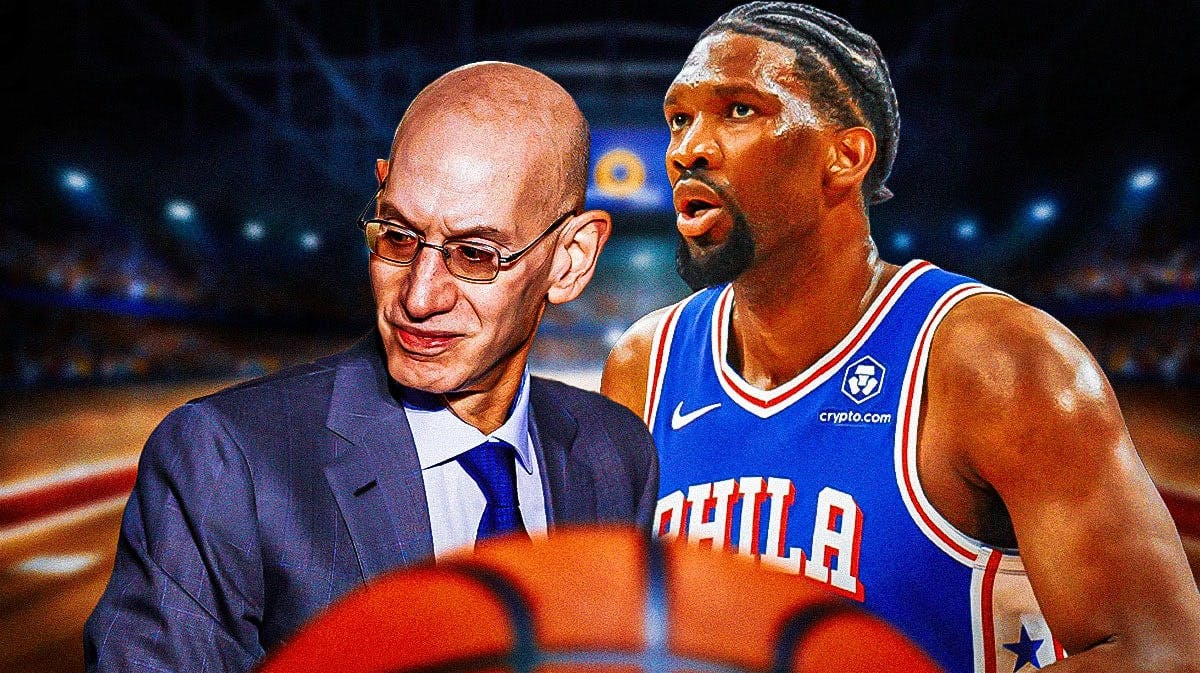 Adam Silver and 76ers' Joel Embiid