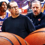 76ers' Joel Embiid, Tyrese Maxey and Nick Nurse and Knicks' Tom Thibodeau, Jalen Brunson and OG Anunoby