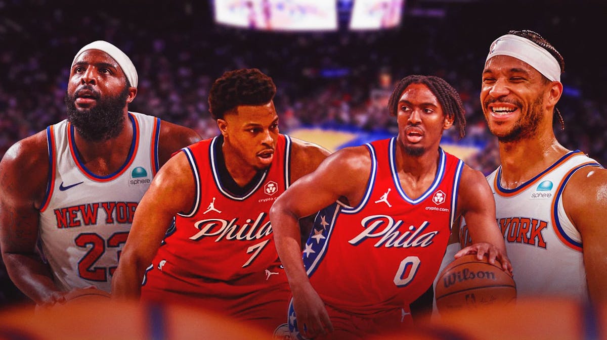 76ers' Kyle Lowry and Tyrese Maxey and Knicks' Mitchell Robinson and Josh Hart