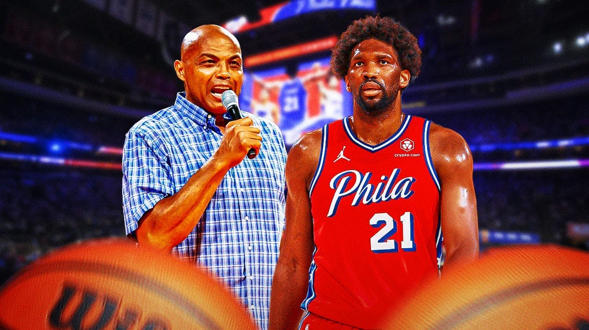 Philadelphia 76ers player Joel Embiid and former NBA player Charles Barkley