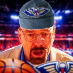 Walter White with beanie that has New Orleans Pelicans logo