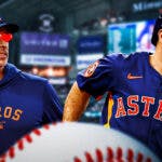 Photo: Jose Altuve in action in Astros jersey, Joe Espada looking at him with heart eyes