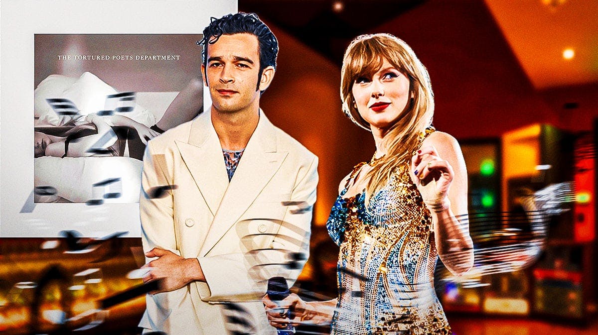 Matty Healy, Taylor Swift, and the album cover of the tortured poets department