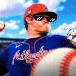 Bryce Elder (Braves) pitching with deal with it shades
