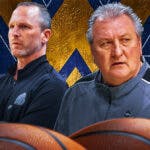 New West Virginia basketball coach Darian DeVries and former coach Bob Huggins
