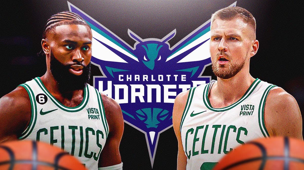 Celtics' Jaylen Brown and Kristaps Porzingis, Hornets