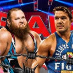 Chad Gable with a text bubble reading "I've been wasting my time training a bunch of freankin' losers!" next to Otis and Maxxine Dupri with the RAW logo as the background.