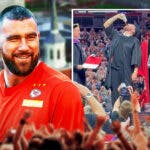 Cincinnati held a surprise commencement ceremony for Jason & Travis Kelce, with Travis's beer celebration going viral.