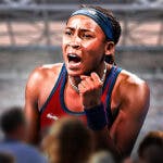 Women's tennis player Coco Gauff, looking determined