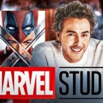MCU Marvel Studios logo with Deadpool 3 (Deadpool and Wolverine) poster with Shawn Levy.