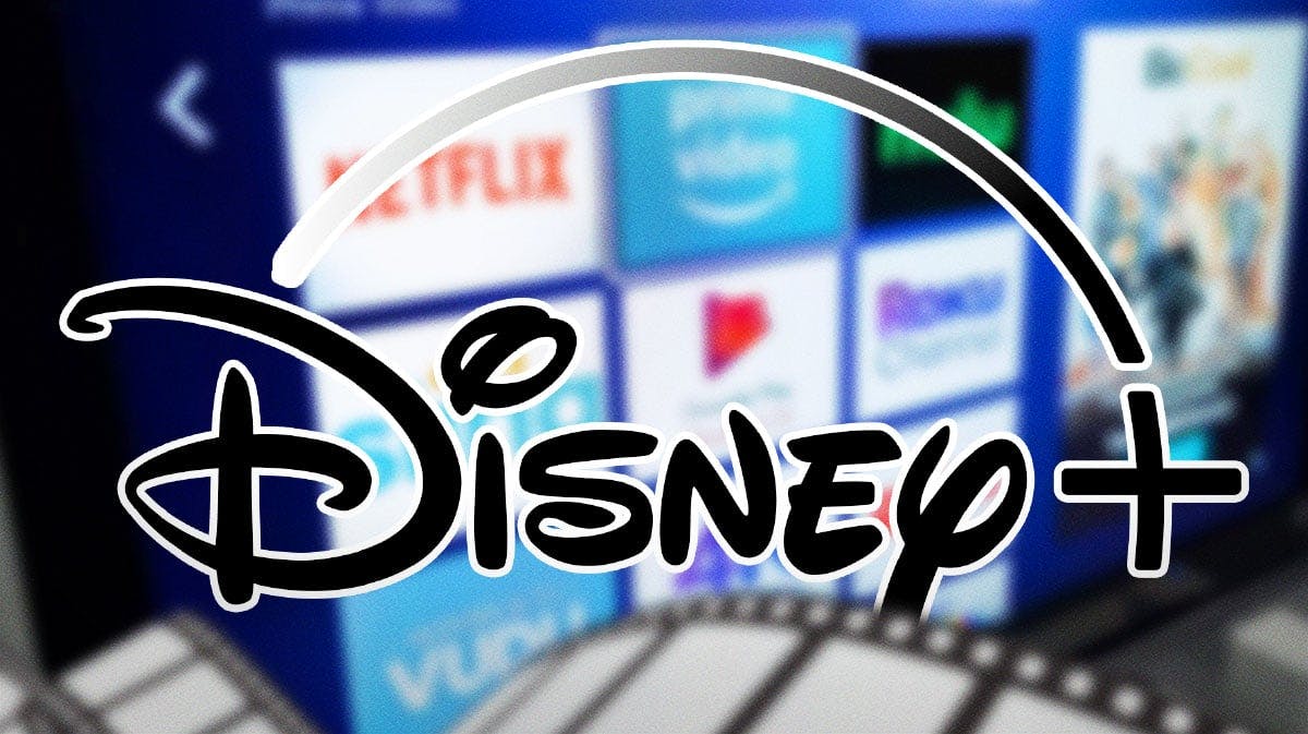 Disney+ logo with channels in the background.